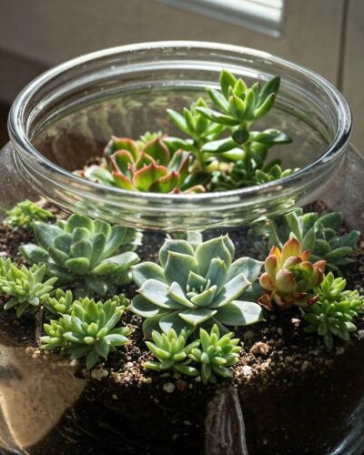 Exemple de mise en pot de plantes succulentes