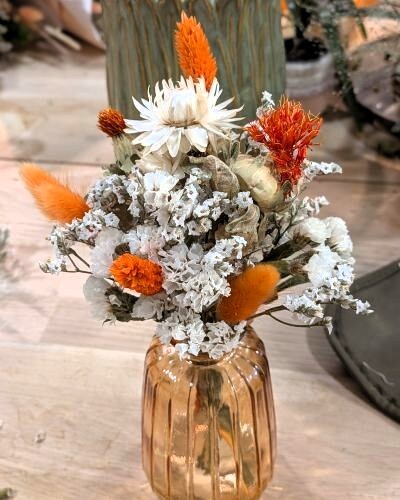 Bouquet de fleurs séchées colorées, Sonia fleuriste Brindas 69